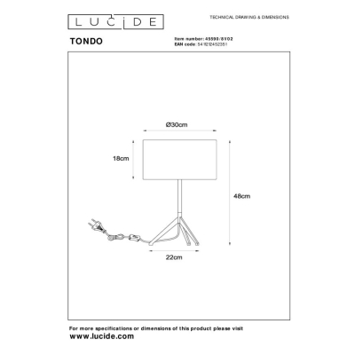 TONDO - Lampa stołowa - 45590/81/02 Lucide